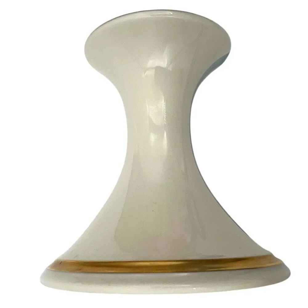 Set of 2 LENOX Eternal Porcelain Gold Trim Candlestick Holders Cream